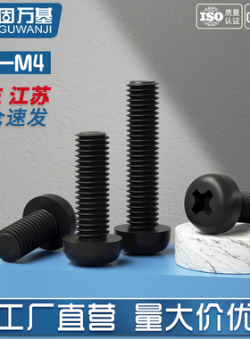 尼龙十字圆头螺丝 元头绝缘塑料螺钉 黑色塑胶十字盘头螺丝M2M3M4