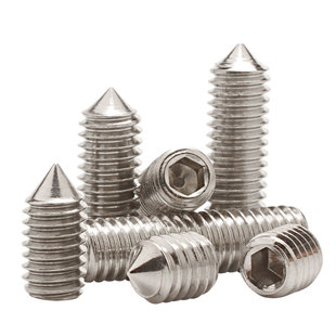 M3M4M5M6M8 304不锈钢尖端紧定螺丝钉尖头内六角顶丝机米无头螺丝