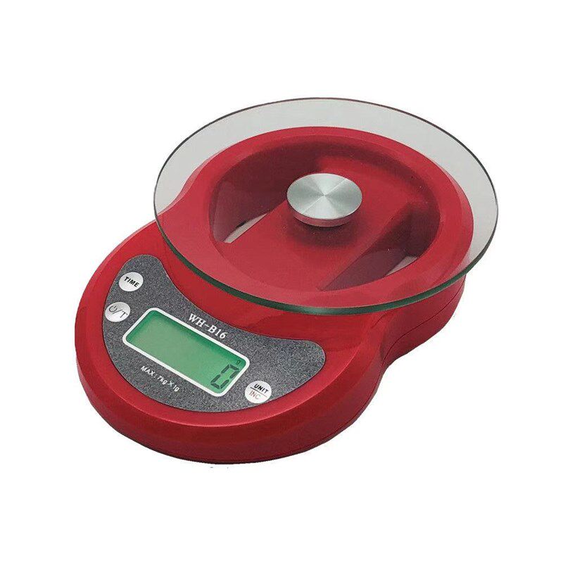 威衡WHB16家用电子厨房秤5kg称重小台称1g级高精度精致玻璃圆盘称