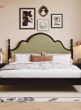 法式软复.古床实木15m靠1米8双人床色65149中古风主卧黑室高端大