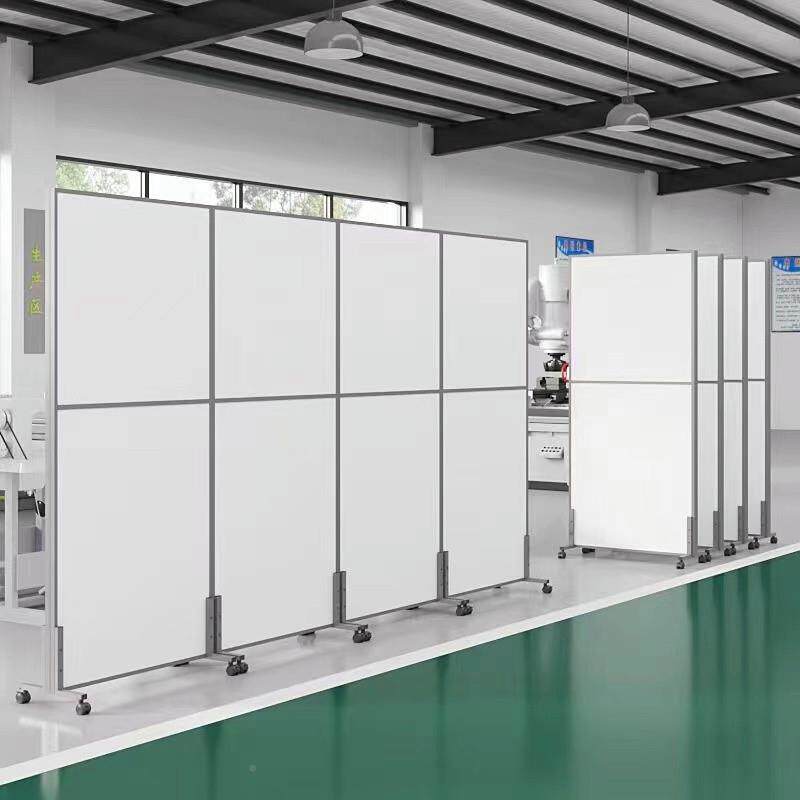 办公室活动隔断动墙仓库可移推拉屏风挡带简易板340轮隔断板墙自