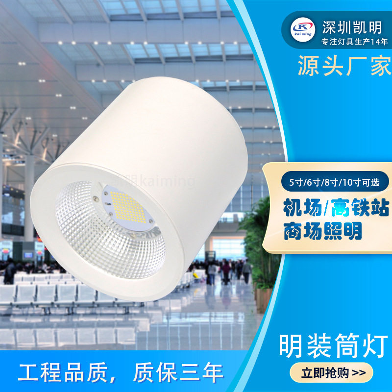 LED防水免开孔明装筒灯IP65