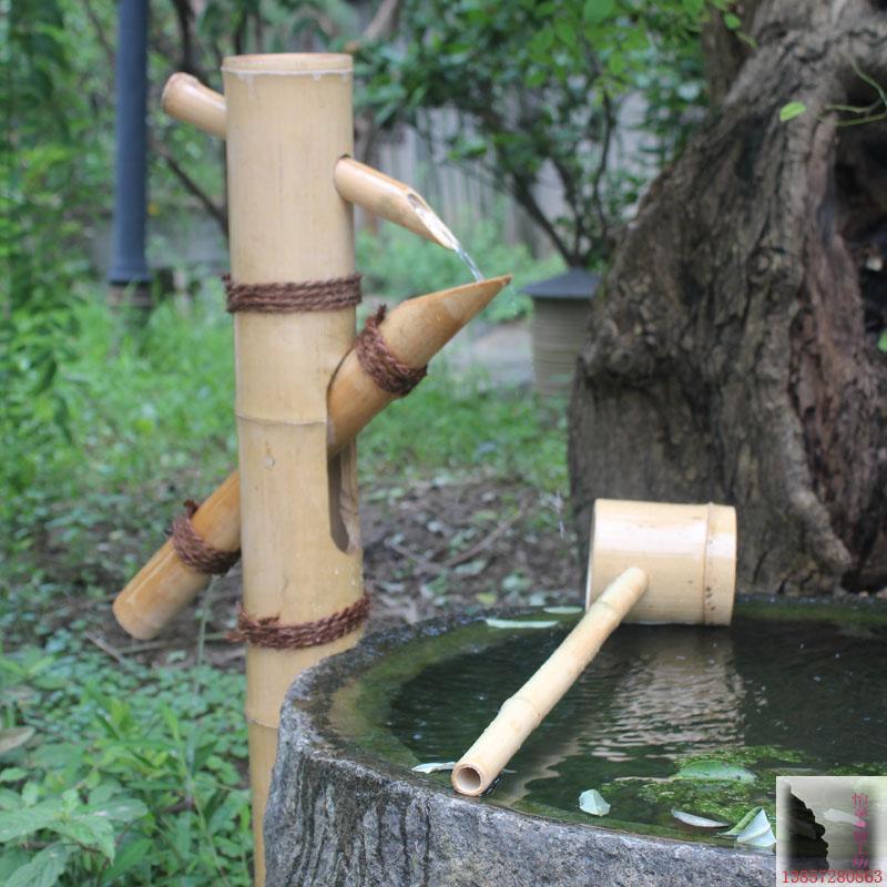 竹制日式庭院喷泉水景惊鹿