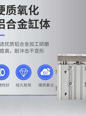 MGM小P型气动0三杆三轴0SAB气缸TCM12/16/20/25/32/4/50-10/2/30/