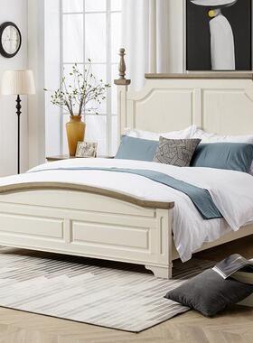 美式全实主木公主床1.8米卧双床白色现代简约人1米.ZJN5橡木轻奢