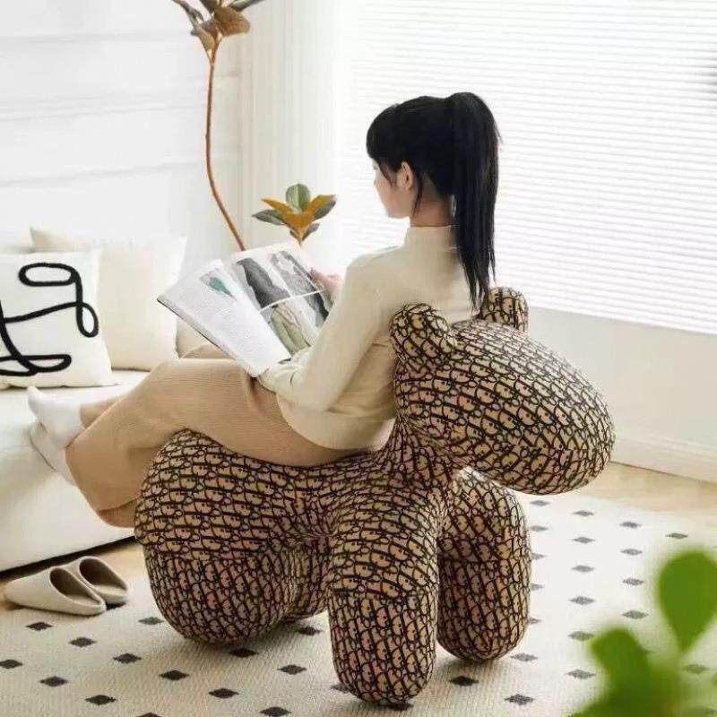 客懒人沙发简约卡通可爱厅创意摆意件小童马椅儿座椅创网红动BXW