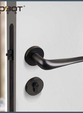 现代门锁室卧室房门内锁灰色磁吸静木门锁家门用音PBT-580锁分体