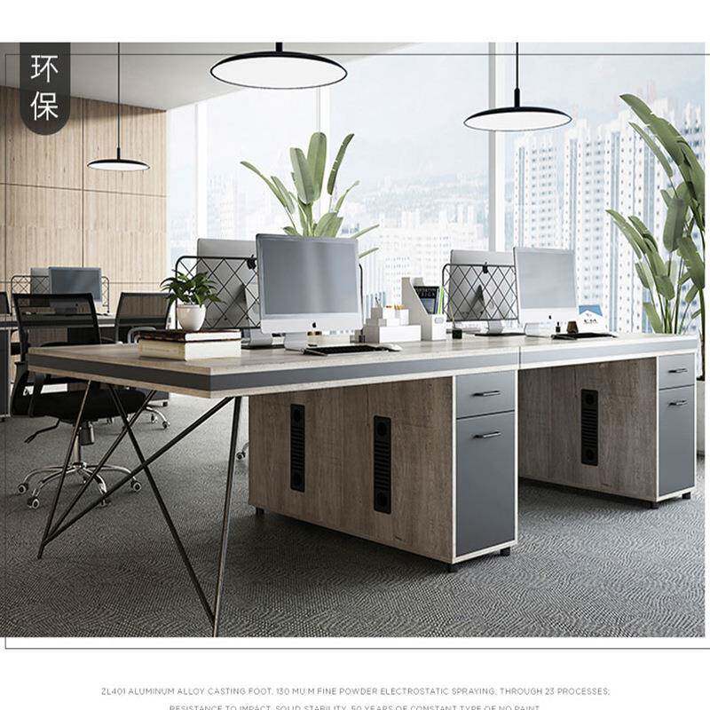 职员办公桌椅组铁工艺工业简约合现代4人M-152职位办风公家具四人