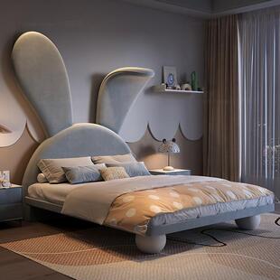 TY59现代简儿约童卡通皮床儿男孩床1.儿童床5米小户型D储物床童房