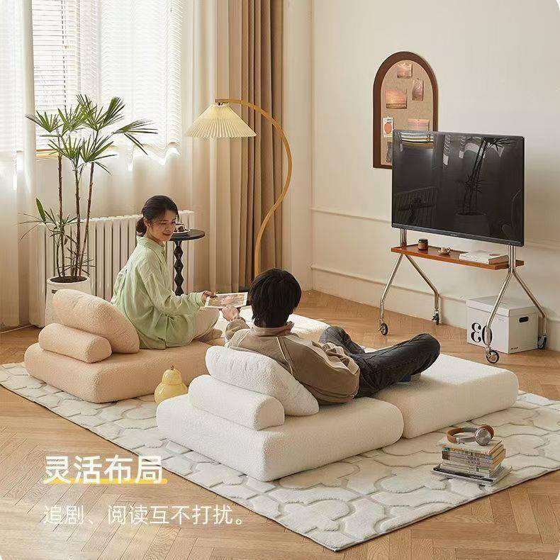 厅网红麻薯小沙发单人落地沙发懒人客空沙发可躺小间沙发情侣60*6