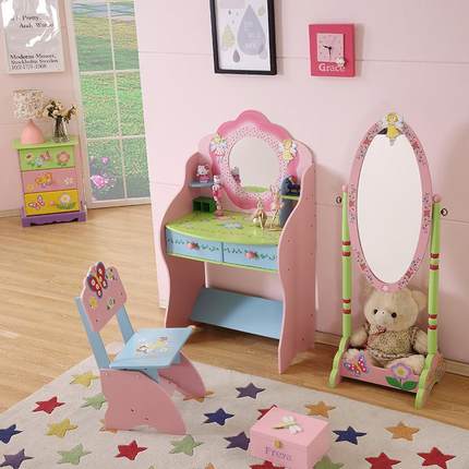 电商书色柜家具彩童卡通儿垫脚凳木TY10043制垫高凳带储物抽屉柜