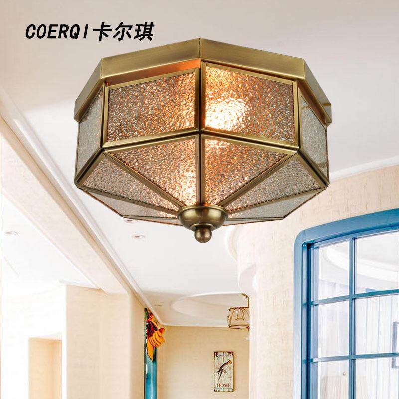 灯面包灯led全铜OD7003-3石吸顶灯欧式室阳台过道灯玄卧关顶灯走