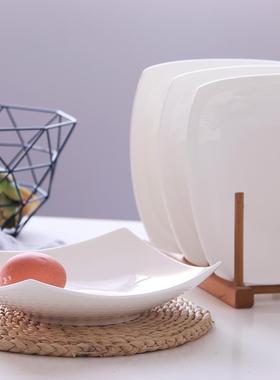 6只陶瓷盘家装菜深盘用子四深方碟子菜碟菜RER盘炒菜汤餐盘创意盘