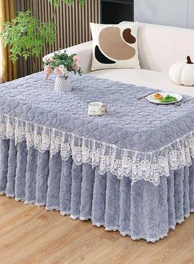 冬季布加厚烤火桌子罩套长方炉形加AL100849绒桌家烤用火取暖器茶