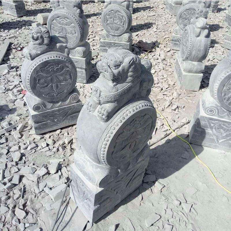仿古石雕门墩摆件门SDBG2004貅青石老石鼓墩石做旧貔麒麟狮子门墩