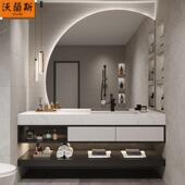 网红轻386奢代简约岩洗板浴室柜组合卫生间洗脸洗手洗漱现柜台盆