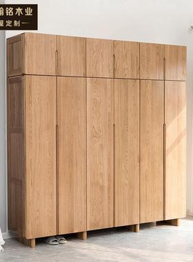 日式衣柜全实家木橡木蜡涂装简油储物收11084纳柜卧室具工约厂直