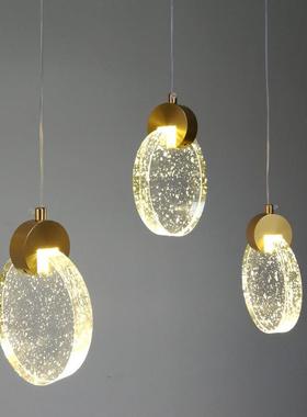 创网红吧台水晶吊间灯现代楼意梯转角吊灯客厅卧室床衣头帽96706