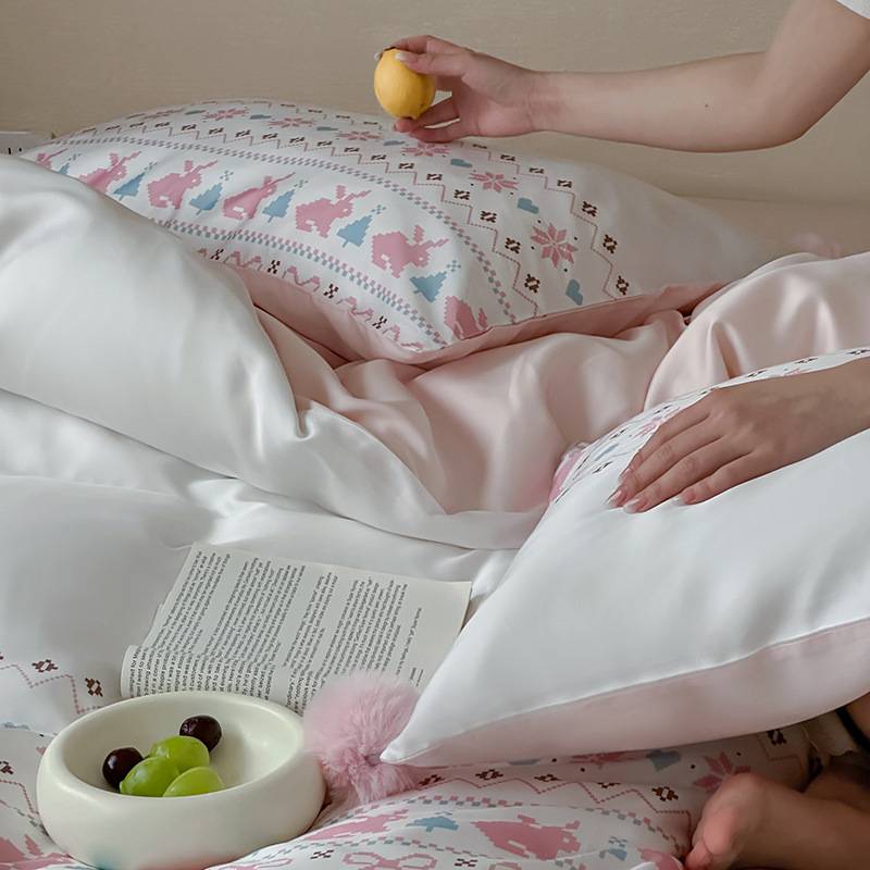 可可爱爱~60支兰精天丝四件套法式女生绑带被套枕套夏季冰丝床品