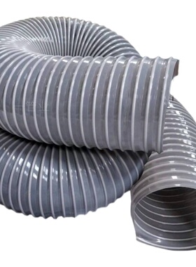 工业PVCc灰色带钢丝软管 木工吸尘软管料风管波纹软管塑集尘排气