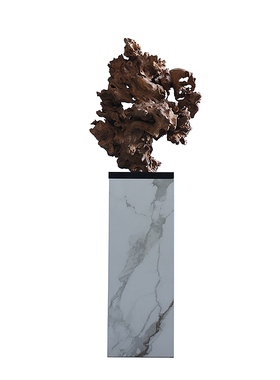 侘寂风枯木雕塑艺术造型新中式桌面摆F件玄关茶室风化木雕落地摆