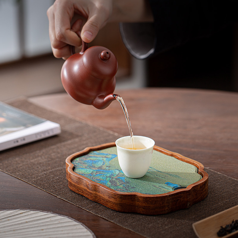 吸水壶承干泡台小型m茶盘陶瓷家用养壶垫茶壶垫紫砂壶底座托盘茶