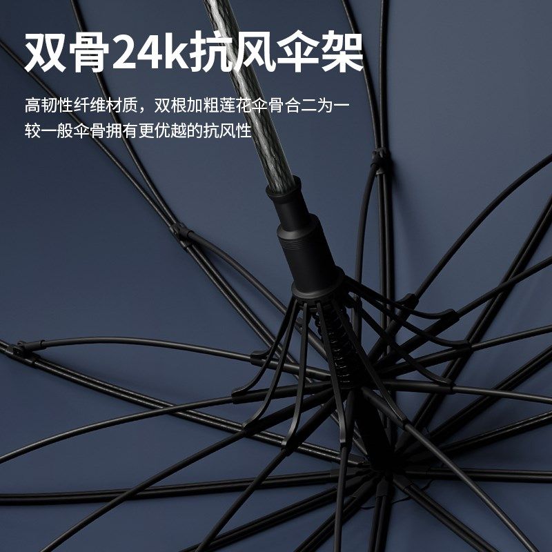 一片式24骨长柄雨伞加大加v固自动双人三人超大加厚结实抗风大号