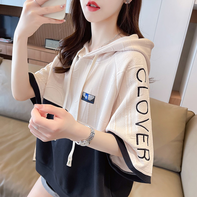 欧货大版洋气半袖体恤宽松胖mm遮肚上衣藏肉显瘦小个子短袖T恤女
