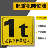 20t支持定制 供应行车吨位标牌 单双梁起重机警示牌1