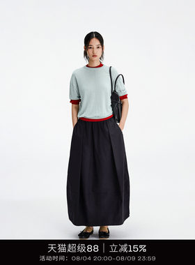 COTEMP OSMOS SWEATER 26SS假两件薄透针织短袖女