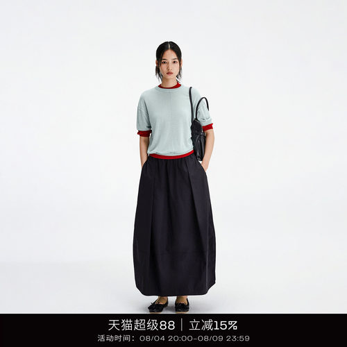COTEMP OSMOS SWEATER 26SS假两件薄透针织短袖女