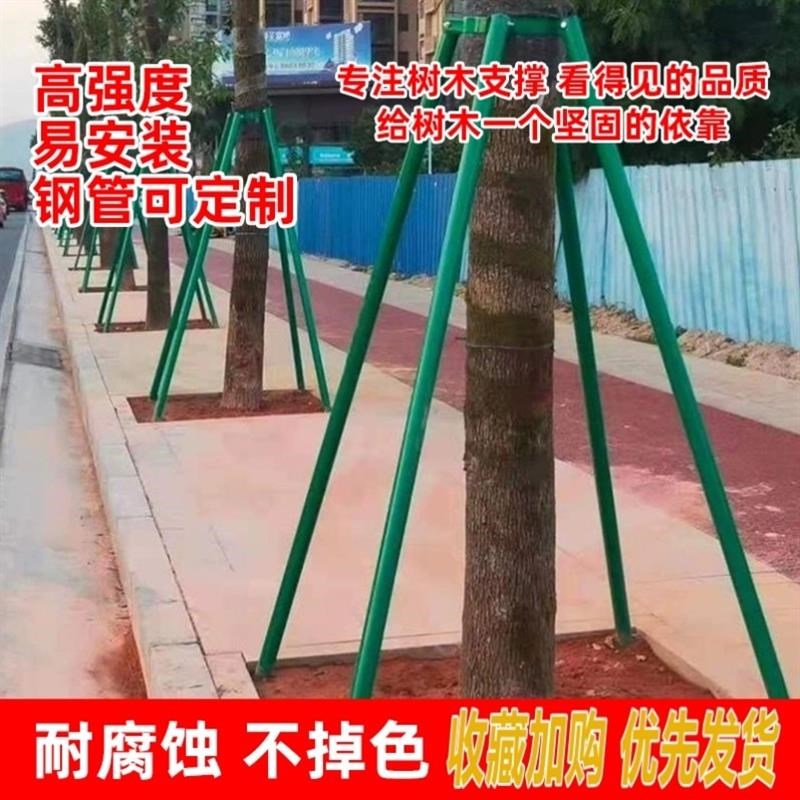 树木支撑固定器铁抱箍防风烤绿化苗木道镀锌钢管行支撑架支撑杆漆