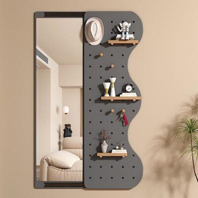 壁挂式洞洞板隐形推拉穿可VEM衣镜暗藏式用可关闭全身镜家玄关试