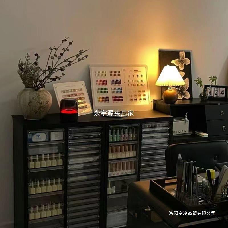 柜底美甲店LHS收纳胶柜烘焙磨具文件柜抽平屉式甲油装家具抽屉柜