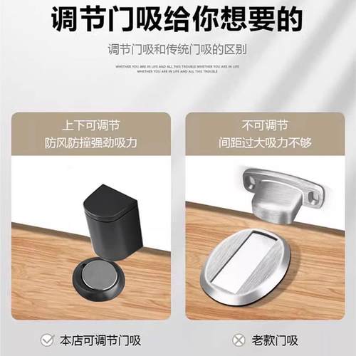 免NAR音孔地吸门阻打器防防撞强磁卧室门卫生间木门入户大门风静