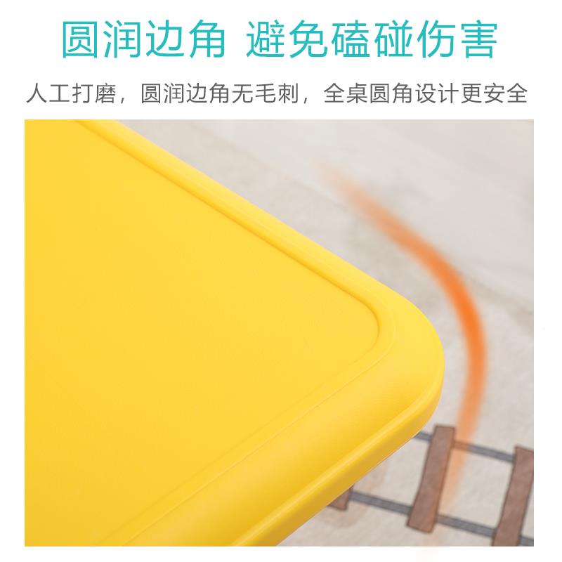 儿长-童学习吃方桌子形家用塑料可升降课桌幼儿饭园桌椅套装