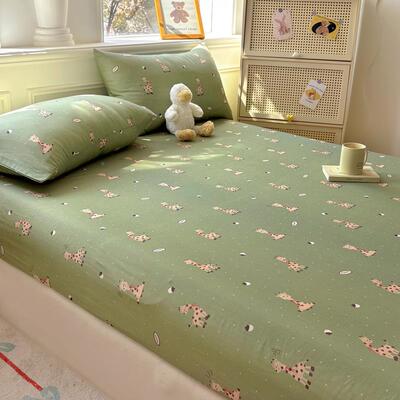 卡通纯棉双层纱床笠单件防污尘保罩学DWD20250件生宿舍床垫全棉隔