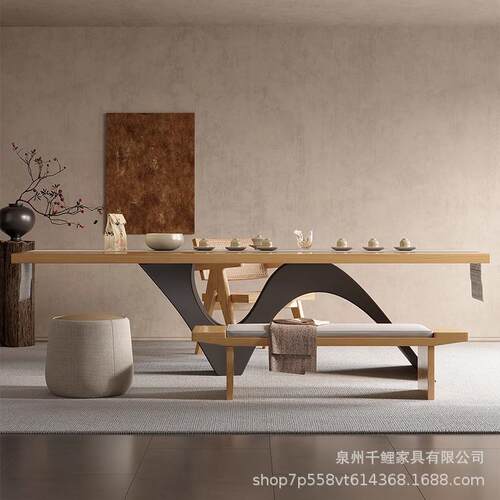 新款椅茶现代简约实茶桌组合家CLW用茶木几桌茶室办公室接待泡茶
