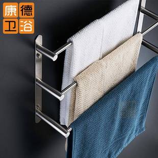 置304不锈钢巾杆三层毛毛巾架酒店室物ACT架工程毛巾挂杆浴室挂浴