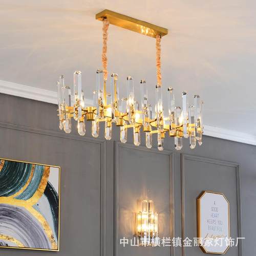 全铜后代轻奢吊灯具别客厅样港式风格墅现餐厅设计师板房EAT水晶