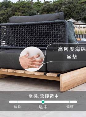 户外沙发组合露台民宿木店休闲酒庭院别墅花园柚防水藤编室外VWS