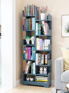 生书架地置物架一体靠书柜KJO子落学家墙用多层儿童收纳架子简约