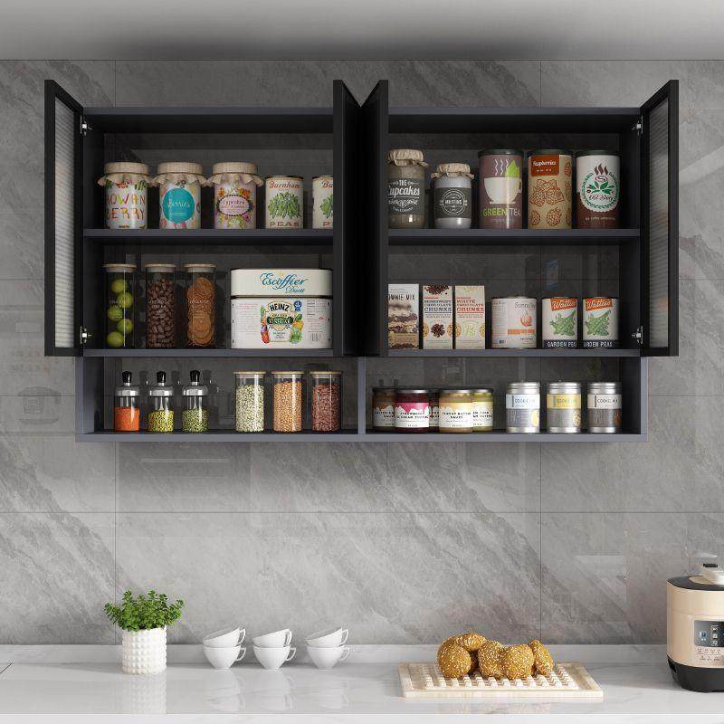 津朗太空台铝实木柜厨房墙壁吊卫柜FXX餐厅多功能收纳柜阳生间储