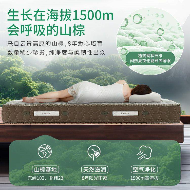 穗宝天然山棕WHE床垫垫护弹簧棕垫胶席梦思防螨硬棕榈乳棕情脊Lig