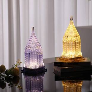 设计款 饰B水晶亚E克力小夜灯EIX卧室电 OH充MIA捷克氛围台灯客厅装