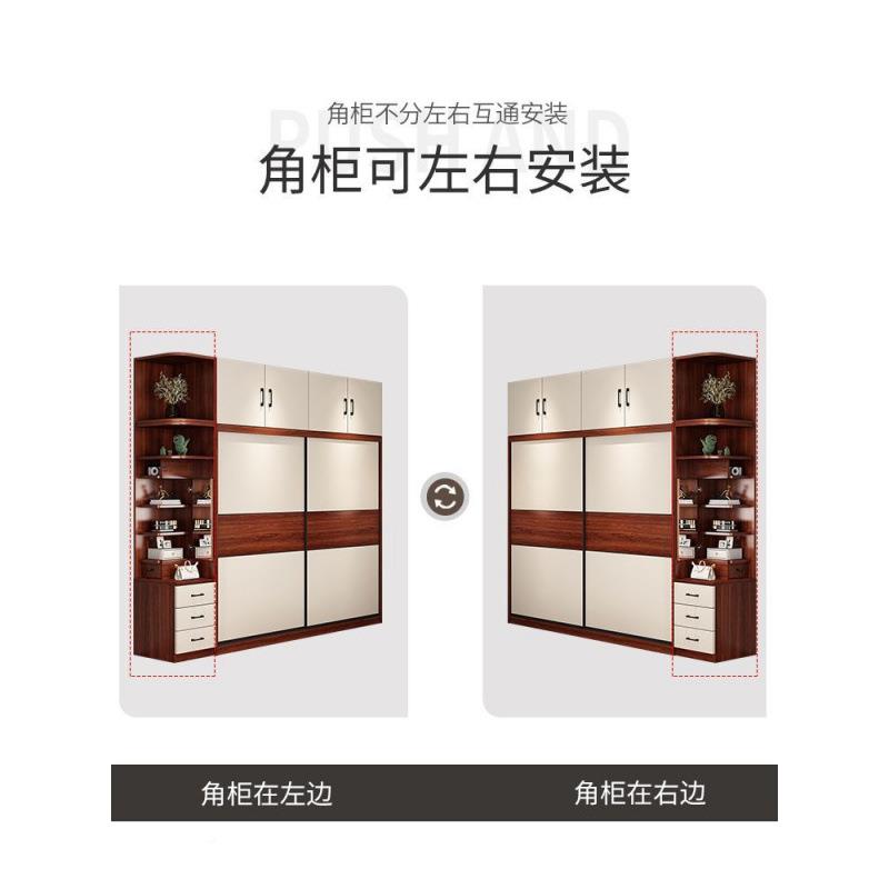 实木衣柜推拉门家简用卧室滑衣柜门现代红色约生态多层板经移济大