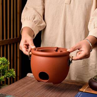 中耐热汕红紫泥砂潮炭炉砂铫壶围炉煮式茶MBS煤碳炉烧水朱泥壶可