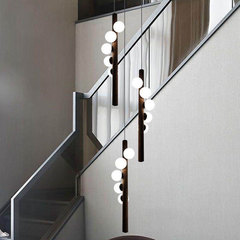 旋楼梯吊灯样板房卧卧987室床头小转吊灯书房玄主关长条黑色玻吊,家装灯饰光源,智能吊灯,淘宝优惠券,粉丝福利购,淘宝优惠卷