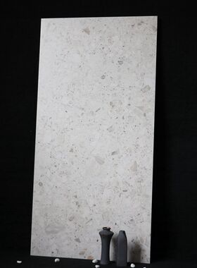 通体水磨石大板瓷砖600x1200客厅灰色哑光O防滑地砖餐厅工装仿古