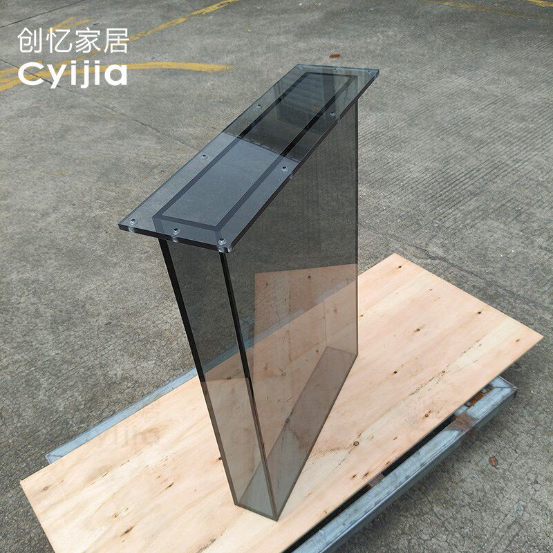 亚克力桌腿支架桌脚餐桌支撑w脚透明桌子腿定制岛台渐变吧台书桌